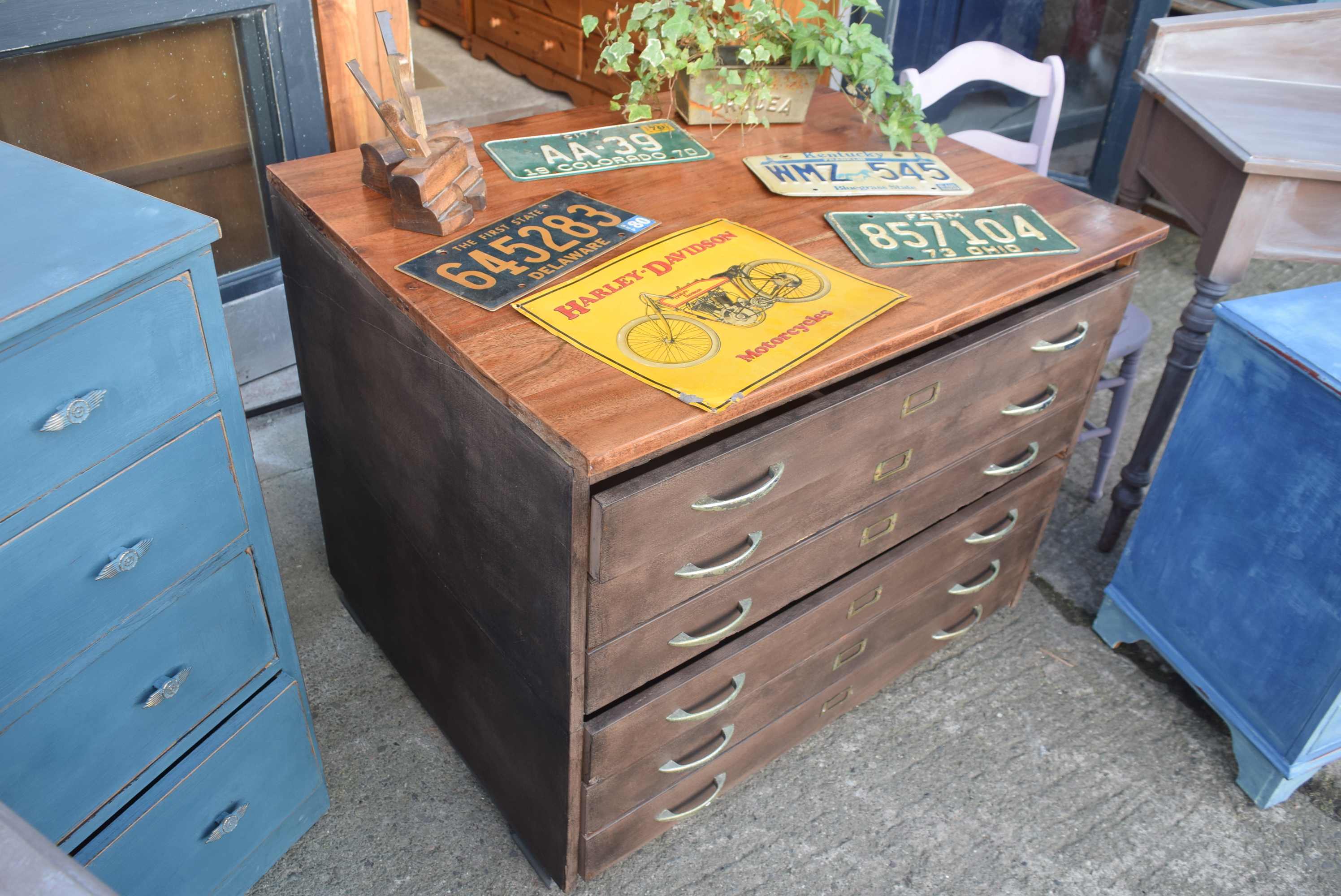 Restored plan chest – SOLD